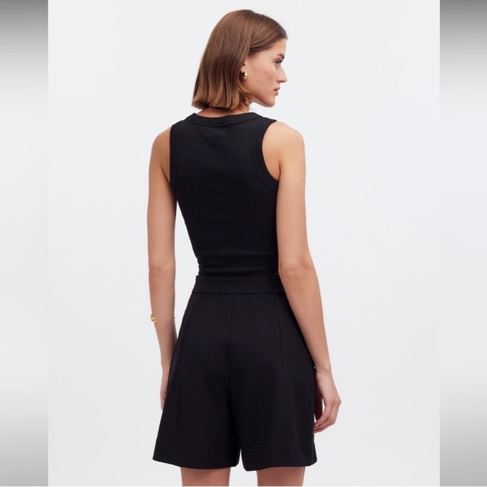 Madewell 2024 Black Pleated Short Ponte Size Small - Picture 2 of 14